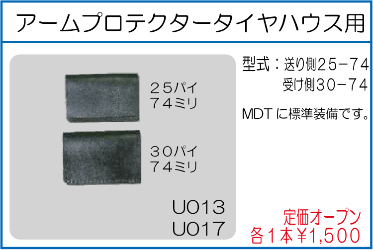 25-74 アームプロテクタータイヤハウス用 送り側 30-74 受け側